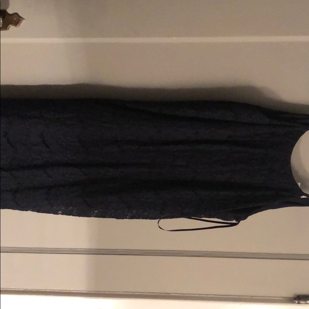 Navy blue short lace dress